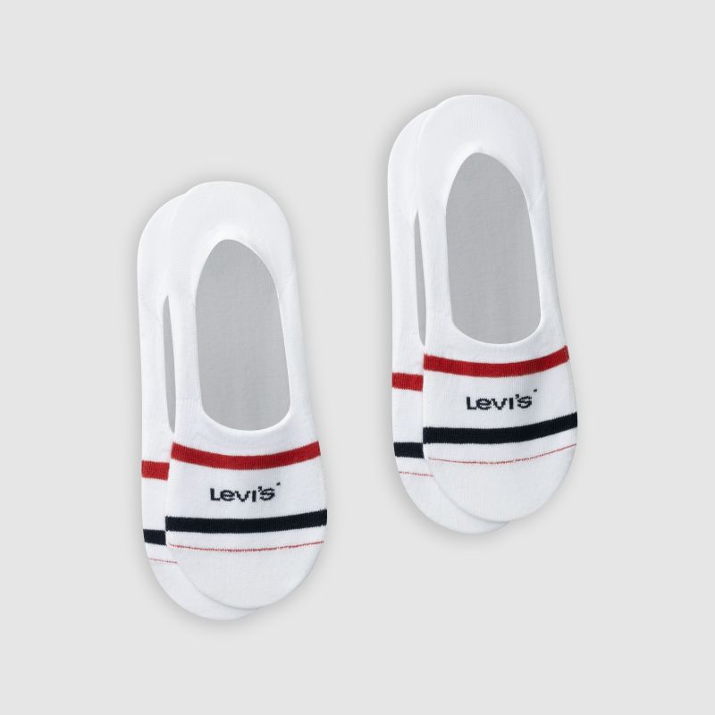 LEVIS UNI MID CUT FOOTIE SPORT STRIPE 2P