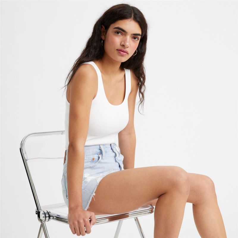 ESSENTIAL RIB TANK WHITE +