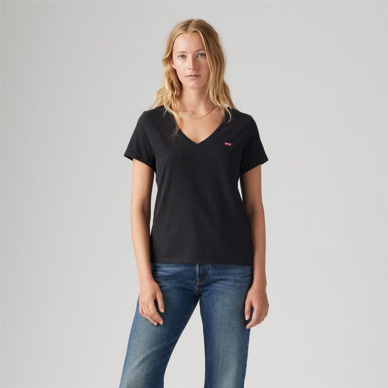 PERFECT SLUB VNECK BLACKS