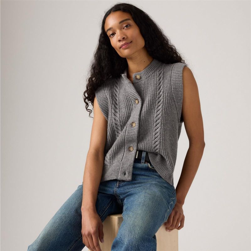 INES CABLE SWEATER VEST