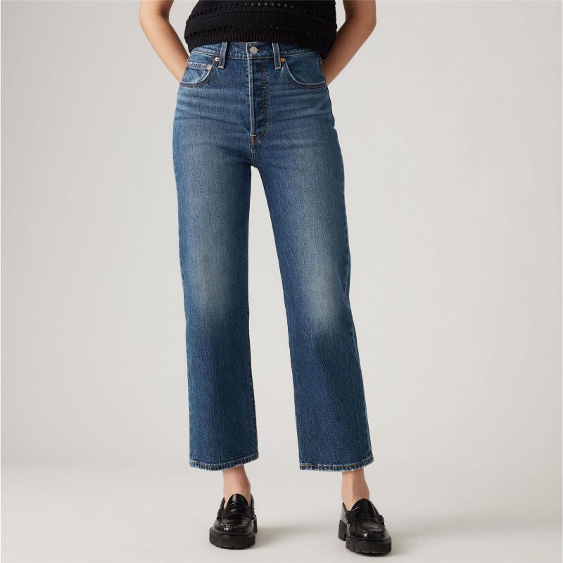 RIBCAGE STRAIGHT ANKLE DARK INDIGO - WORN IN